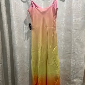 Express Dye Cowl Neck Midi Slip Dress